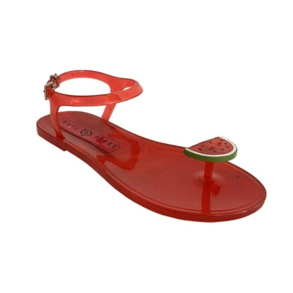 Katy Perry Melon Thong Gel Sandals Red 9